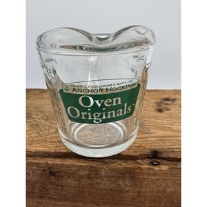 Anchor Hocking Oven Originals 1 Cup 8 oz Glass Measuring Green #496 Vintage
